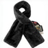 Black Soft Faux Fur Scarf with 15x20CM Hidden Zipper Pocket - Anti-Theft Travel Scarf  for Phone, Passport and Essentials