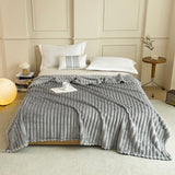 Grey 180 x 200 CM Ultra-Soft Faux Rabbit Fur Plush Sofa Cushion & Bedding Blanket - Luxury Double-Sided Thickened Winter Fleece