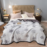 Grey Floral Fantasy 100x150CM Premium Double-Sided Print Flannel Blanket - Soft All-Season Air Conditioning Throw for Office Nap & Travel