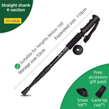 53-110 CM Black Ultralight Telescopic Aluminum Trekking Pole (4-Section Straight Handle) - Professional & Compact Shock-Absorbing Trail Support