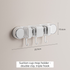 White Vacuum Suction Cup Mop & Broom Holder with 2 Roller Clips + 3 Hooks - Heavy Duty Waterproof Rack for Bathroom & Kitchen
