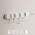 White Vacuum Suction Cup Mop & Broom Holder with 3 Roller Clips + 4 Hooks - Heavy Duty Waterproof Rack for Bathroom & Kitchen