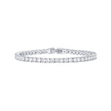 Silver 4.0mm Iced-Out Zirconia Tennis Bracelet with Secure Clasp - Classic Luxury Rhinestone Tennis Chain for Men & Women (8 Inches)