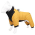 M Size Yellow Winter Waterproof Dog 4 Leg Jumpsuit for Full Body Warmth - Reflective Windproof Pet Puffer Coat with Integrated Harness