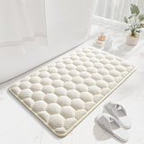 White 3D Honeycomb Textured High-Elastic Memory Foam Bathroom Mat (50 x 80 CM) - Ultra Absorbent Quick-Dry Thickened Door Mat