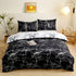 4-Piece Black Silhouette Printed Soft-Touch Brushed Bedding Set for 1.8M Bed: 200 x 230 CM Duvet Cover, 180 x 200 (+25) CM Deep Pocket Fitted Sheet & 2PC 50 x 75 CM Pillowcases