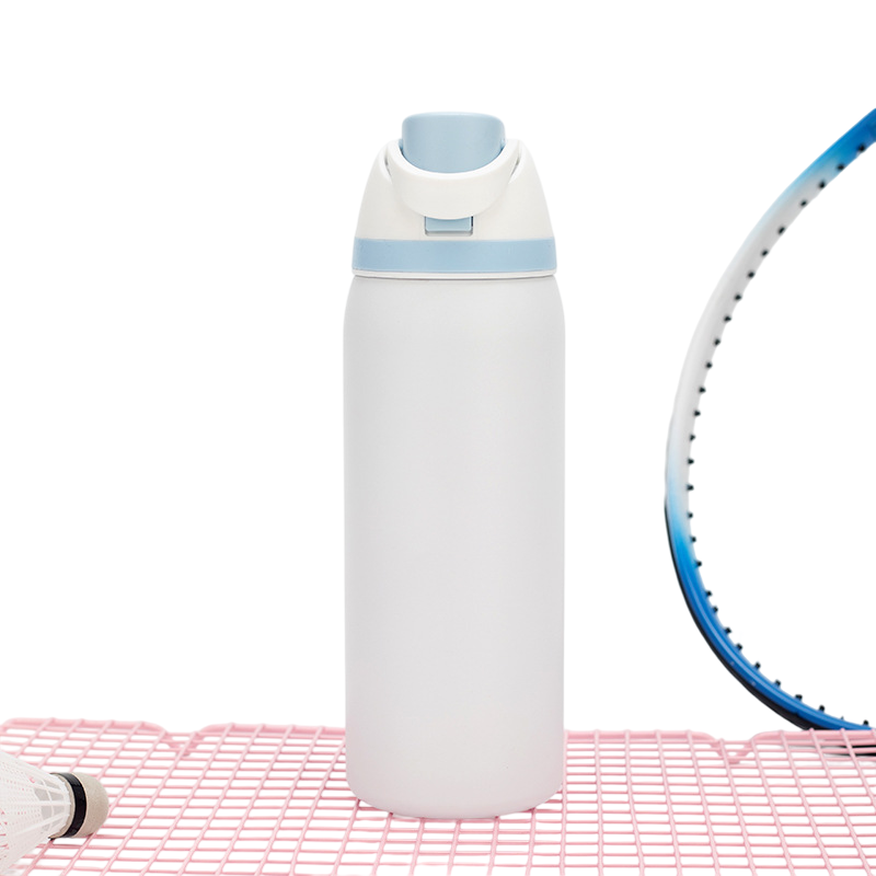 White 32oz 316 Stainless Steel Insulated Water Bottle - Pop Up Dual-Drink Lid, One-Click Flip Top & Integrated Carry Handle