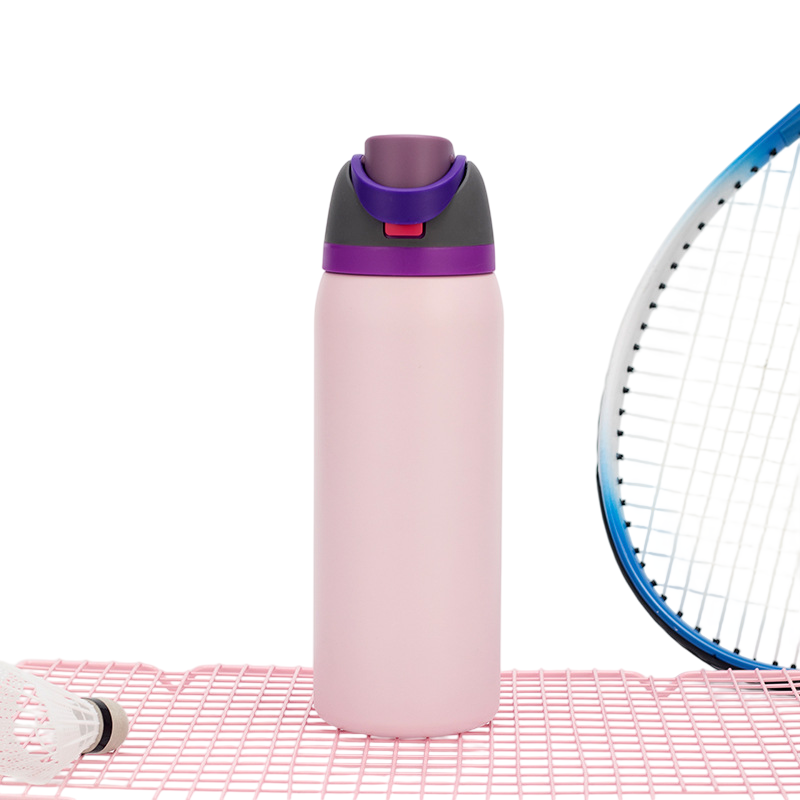 Pink 32oz 316 Stainless Steel Insulated Water Bottle - Pop Up Dual-Drink Lid, One-Click Flip Top & Integrated Carry Handle