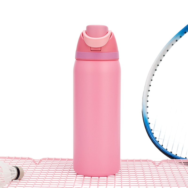 Rose Red 32oz 316 Stainless Steel Insulated Water Bottle - Pop Up Dual-Drink Lid, One-Click Flip Top & Integrated Carry Handle