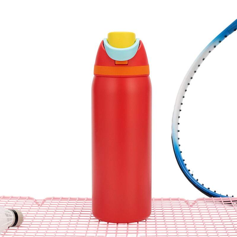 Red 32oz 316 Stainless Steel Insulated Water Bottle - Pop Up Dual-Drink Lid, One-Click Flip Top & Integrated Carry Handle