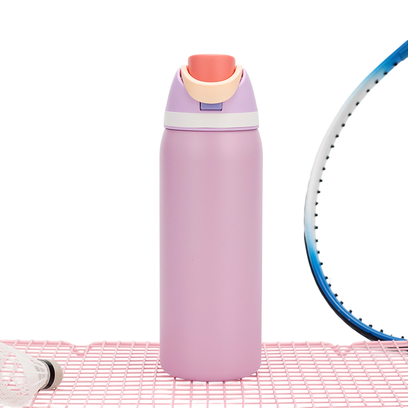 Purple 32oz 316 Stainless Steel Insulated Water Bottle - Pop Up Dual-Drink Lid, One-Click Flip Top & Integrated Carry Handle