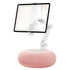 2-in-1 Pink Soft Plush Pillow Base & Tablet Holder - 3-Axis 180° Rotation, Height Adjustable and Telescopic Clamp Stand, Relieve Arm Fatigue and Neck Strain