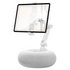 2-in-1 White Soft Plush Pillow Base & Tablet Holder - 3-Axis 180° Rotation, Height Adjustable and Telescopic Clamp Stand, Relieve Arm Fatigue and Neck Strain