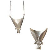 Handcrafted Elegant Bowknot Ikebana Necklace & Brooch Set - Elegant Minimalist Wearable Art, Creative Gift for Mother