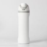 24oz White Large Thermal Water Bottle with Dual-Sipping Lid & Built-in Straw - Leak-Proof 304 Stainless Steel Outdoor Sports Flask