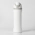 24oz White Large Thermal Water Bottle with Dual-Sipping Lid & Built-in Straw - Leak-Proof 304 Stainless Steel Outdoor Sports Flask