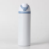 24oz Light Blue Large Thermal Water Bottle with Dual-Sipping Lid & Built-in Straw - Leak-Proof 304 Stainless Steel Outdoor Sports Flask