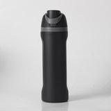 24oz Black Large Thermal Water Bottle with Dual-Sipping Lid & Built-in Straw - Leak-Proof 304 Stainless Steel Outdoor Sports Flask