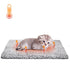 70 x 115 CM Self-Warming Thermal Pet Fluffy Mat with Machine Washable & Removable Zippered Cover - Waterproof Soft Cotton Fleece Bed for Dogs & Cats