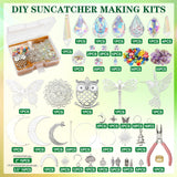 460PCS Suncatcher DIY Making Kit with Storage Box - Premium Crystal Prism Ornaments Craft Set for Home Decor