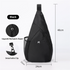 Black Pickleball & Racket Sports Sling Bag with Expandable High-Capacity Storage - Waterproof Oxford Tennis & Badminton Gear Crossbody Backpack