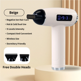 Beige Cordless Ionic Constant Heated Hair Dryer with LCD Display & 9 Wind Speeds - USB Rechargeable Hair Care Blow Dryer, Concentrator & Diffuser Included