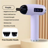 Purple Cordless Ionic Constant Heated Hair Dryer with LCD Display & 9 Wind Speeds - USB Rechargeable Hair Care Blow Dryer, Concentrator & Diffuser Included