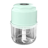 Green Cordless Electric Mini Food Chopper with 316 Stainless Steel Blades - Portable 300ml Garlic Crusher & Meat Grinder, One-Touch Operation
