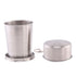 250ML Silver Stainless Steel 4-Section Telescopic Travel Cup with Keychain & Dust-Proof Lid for Outdoor Hiking and Camping