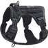 Black Professional Adjustable Tactical Dog Mesh Harness - Reflective No-Pull Pet Vest with Control Handle (S Size for Weight 18-35 lbs)
