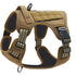 Khaki Professional Adjustable Tactical Dog Mesh Harness - Reflective No-Pull Pet Vest with Control Handle (M Size for Weight 30-50 lbs)