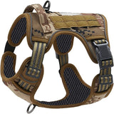 Camouflage Professional Adjustable Tactical Dog Mesh Harness - Reflective No-Pull Pet Vest with Control Handle (L Size for Weight 45-80 lbs)