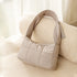 Light Grey Foldable Insulated Quilted Pet Shoulder Bag with Adjustable Peep Hole & Safety Buckle - Thickened Warm Travel Tote for Small Dogs & Cats Within 5.7KG