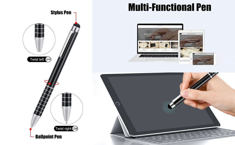 7-Piece Blue Business A7 Pocket Notebook Set - Premium PU Leather Memo Pad, 5 Memo Replacement Refills & 2-in-1 Metal Stylus Pen
