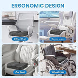 Black Ergonomic Memory Foam U-Shaped Seat Cushion - Breathable Orthopedic Pressure Relief Pillow with ZIpper Cover & Handle (45 x 36 CM)