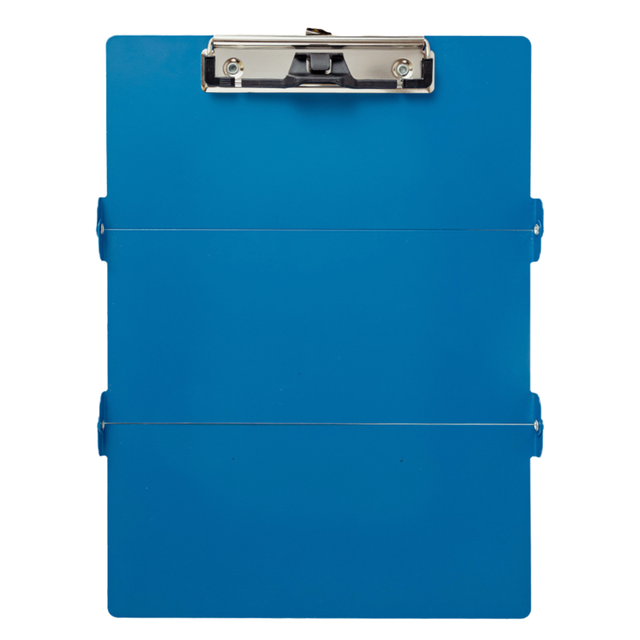 Blue Waterproof Aluminum Tri-Fold Nursing Clipboard with Pen Slot - Lightweight Pocket-Sized A4 Document Holder & 180° Flat Writing Pad