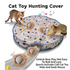 Interactive Hunting Hidden Prey Cat Toy Set - Grey Plush Automatic Moving Ball & 72CM Large Crinkle Hunting Cover - Smart Obstacle Avoidance, USB Rechargeable