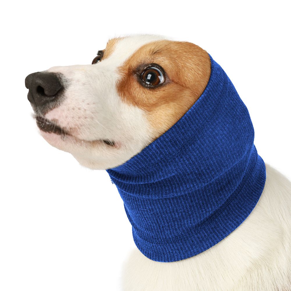 3-Pack(S/M/L Size) Blue Instant Calming Dog Warm Hoods and Ear Covers - Anxiety Relief Noise Reduction & Grooming Support, Breathable Full-Head Protection