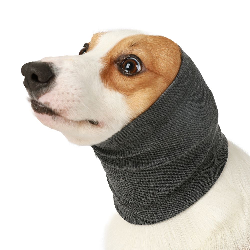 3-Pack(S/M/L Size) Grey Instant Calming Dog Warm Hoods and Ear Covers - Anxiety Relief Noise Reduction & Grooming Support, Breathable Full-Head Protection