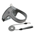 M Size Grey Waterproof Reflective Saddle-Style Dog Harness & 1.5M Leash Set - Breathable Anti-Choke Escape-Proof Step-In Walking Gear