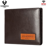 Coffee Handcrafted Genuine First-Layer Cowhide Wallet & Card Case for Men - Multi-Slot Ultra-Slim Bifold, Integrated AirTag Holder & RFID Blocking