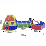 3-in-1 Kids' Pop-Up Foldable Play Tent & Adventure Tunnel Set - Giant Indoor/Outdoor Playpark with Ball Pit & Basketball Hoop