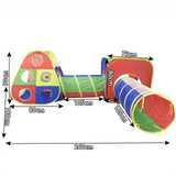 4-in-1 Kids' Pop-Up Foldable Play Tent & Adventure Tunnel Set - Giant Indoor/Outdoor Playpark with Ball Pit & Basketball Hoop