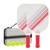 2PCS White Striped Fiberglass Pickleball Paddles & 4PCS Balls Set with Hardshell Storage Box - Shock Absorbing Honeycomb Core & Anti-Slip Grip - USAPA Standard Lightweight Sports Racket