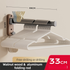33CM Moisture Aluminum Folding Towel Rack Integrated Bottom Hook - 90° Folding Black Walnut Grain Wall-Mounted Drying Rod and Organize