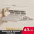 43CM Moisture Aluminum Folding Towel Rack Integrated Bottom Hook - 90° Folding White Beechwood Grain Wall-Mounted Drying Rod and Organize