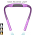 Purple LED Rechargeable Ergonomic Neck Reading & Running Light - Timer, 3 Color & 5 Brightness - Eye-Caring Hands-Free Flexible Book Light