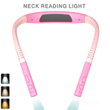 Pink LED Rechargeable Ergonomic Neck Reading & Running Light - Timer, 3 Color & 5 Brightness - Eye-Caring Hands-Free Flexible Book Light