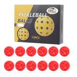 12-Pack Red Professional Outdoor Pickleballs in Deluxe Gift Box - Seamless Crack-Resistant 40-Hole Training Balls Set