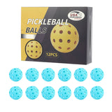 12-Pack Light Blue Professional Outdoor Pickleballs in Deluxe Gift Box - Seamless Crack-Resistant 40-Hole Training Balls Set